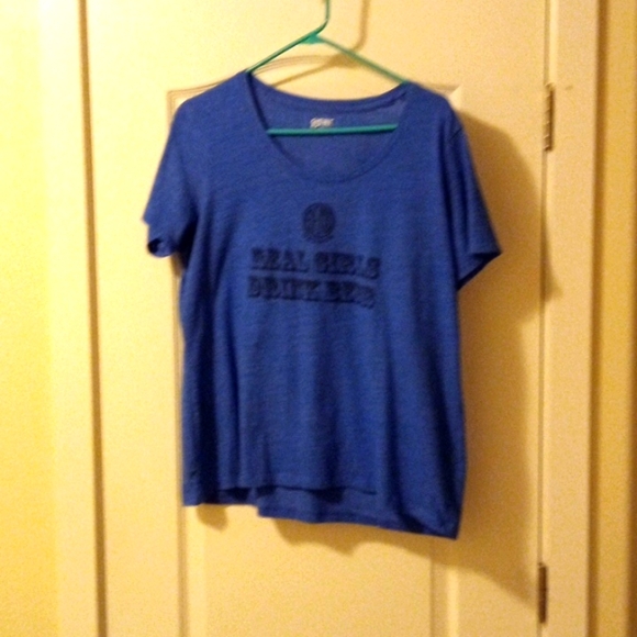 Blue, Real Girls Drink Beer top, size XXL - Picture 2 of 7